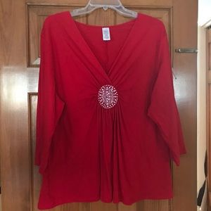 Avon red tunic top